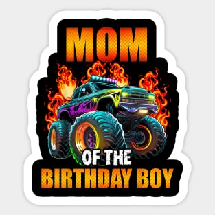 Mom Of The Birthday Boy Monster Truck Birthday Party Sticker